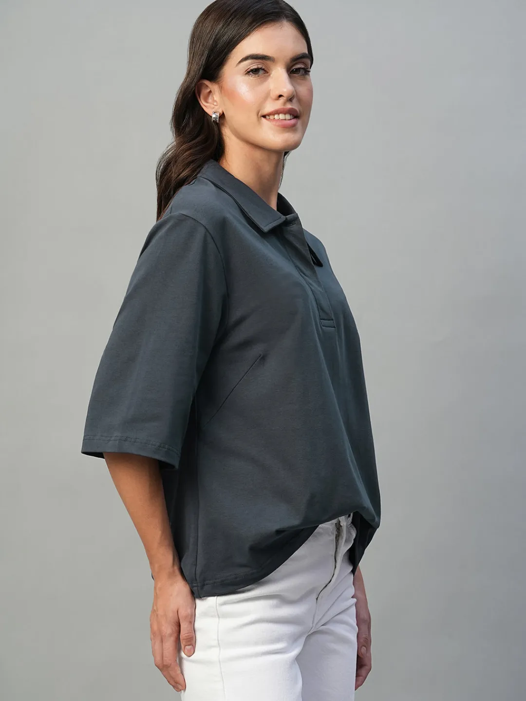 Women Cottonworld Regular Fit^Women's Cotton Elastane Regular Fit Tshirt