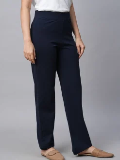 Women Cottonworld Trousers^Women's Cotton Elastane Regular Fit Pant
