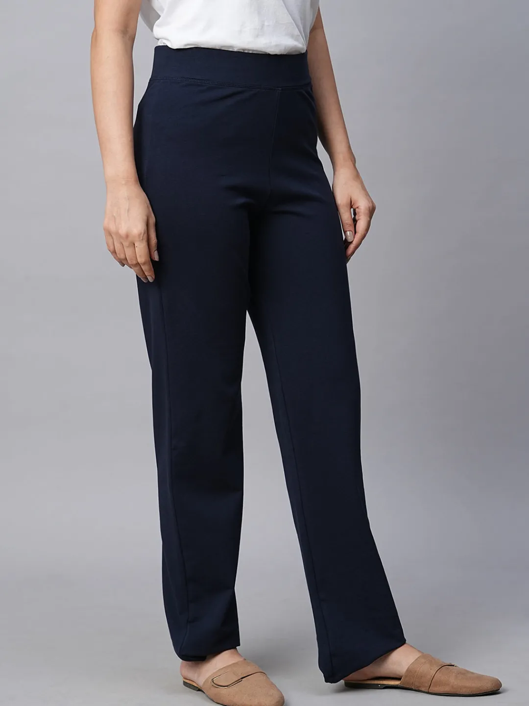 Women Cottonworld Trousers^Women's Cotton Elastane Regular Fit Pant