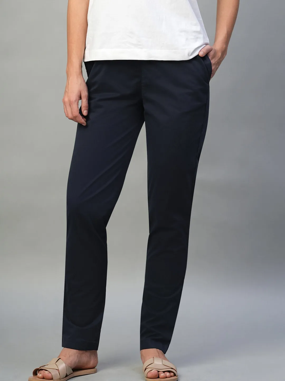 Women Cottonworld Trousers^Women's Cotton Lycra Regular Fit Pant