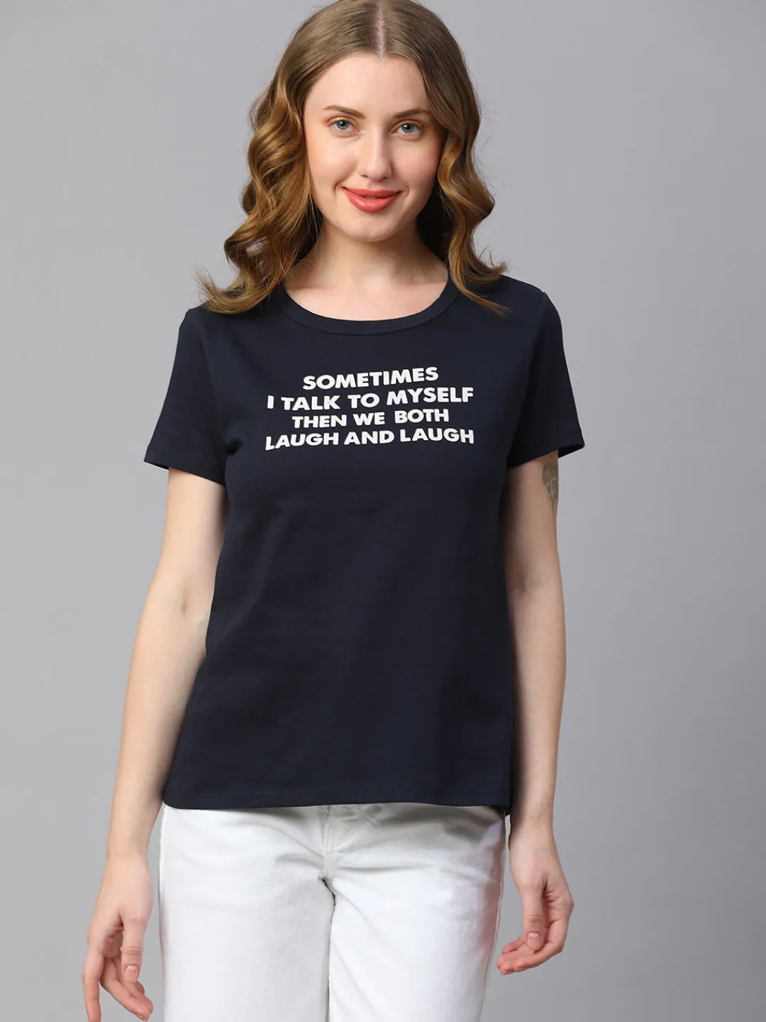 Women Cottonworld Round Neck | Regular Fit^Women's Cotton Regular Fit Tshirt