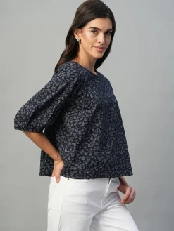 Women Cottonworld Tops & Shirts | Tops & Shirts^Women's Linen Cotton Regular Fit Blouse