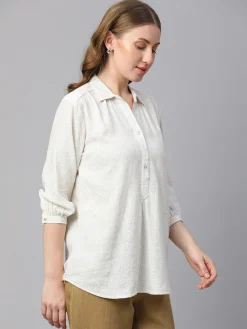 Women Cottonworld Tops & Shirts | Tops & Shirts^Women's Linen Viscose Regular Fit Blouse