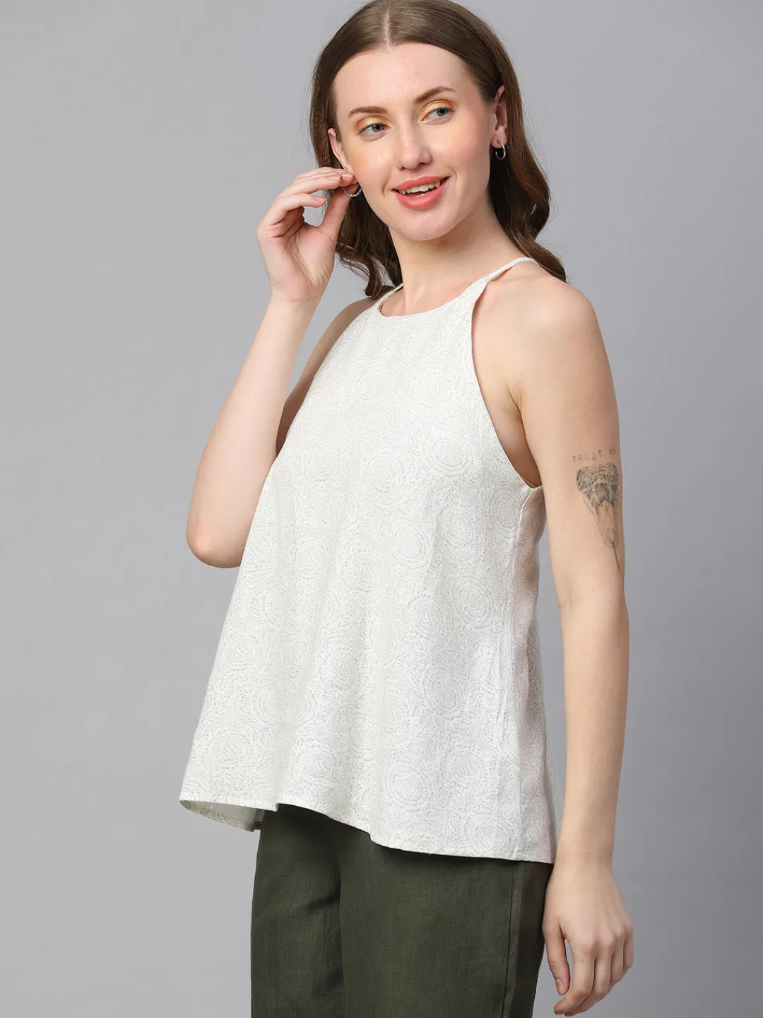 Women Cottonworld Tops & Shirts | Tops & Shirts^Women's Linen Viscose Regular Fit Blouse