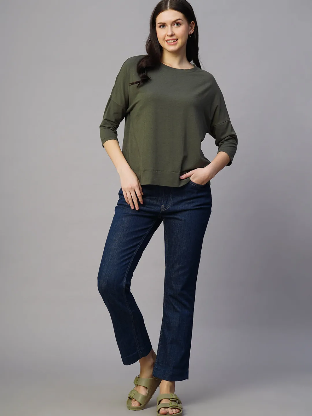 Women Cottonworld Women | Round Neck^Women's Cotton Bamboo Regular Fit Tshirt