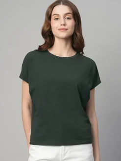 Women Cottonworld Round Neck | Regular Fit^Women's Cotton Bamboo Elastane Regular Fit Tshirt