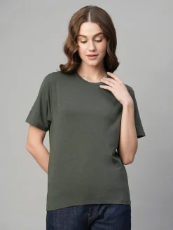 Women Cottonworld Round Neck | Regular Fit^Women's Cotton Bamboo Regular Fit Tshirt