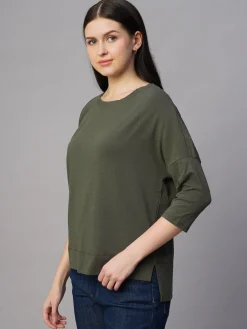 Women Cottonworld Women | Round Neck^Women's Cotton Bamboo Regular Fit Tshirt