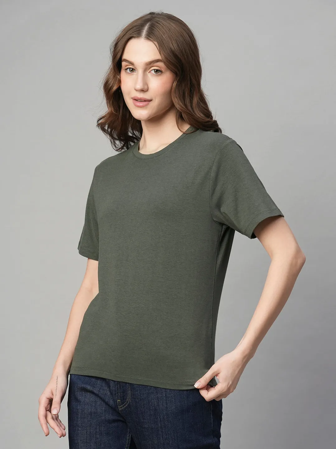 Women Cottonworld Round Neck | Regular Fit^Women's Cotton Bamboo Regular Fit Tshirt