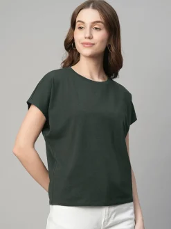Women Cottonworld Round Neck | Regular Fit^Women's Cotton Bamboo Elastane Regular Fit Tshirt