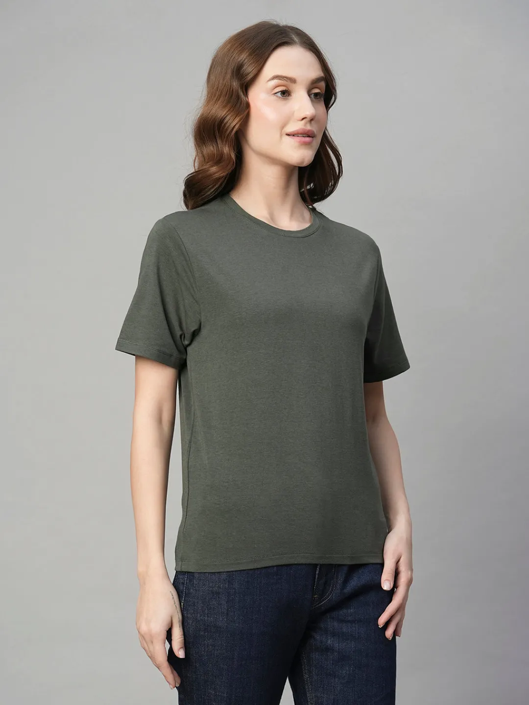 Women Cottonworld Round Neck | Regular Fit^Women's Cotton Bamboo Regular Fit Tshirt