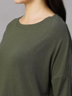 Women Cottonworld Women | Round Neck^Women's Cotton Bamboo Regular Fit Tshirt