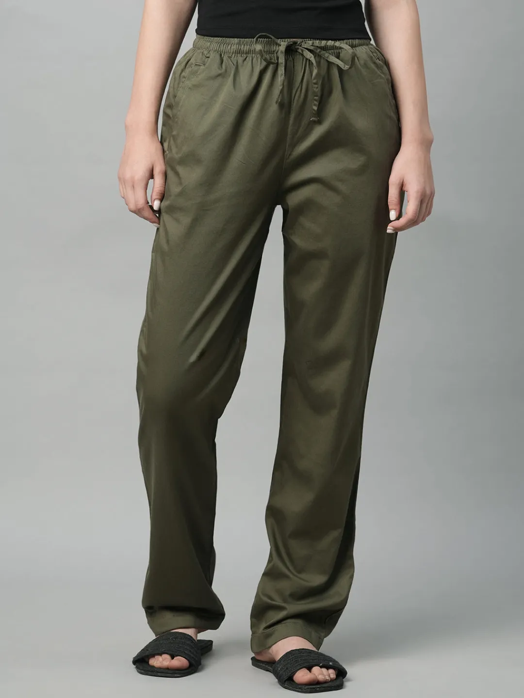 Women Cottonworld Trousers^Women's Cotton Elastane Regular Fit Pant