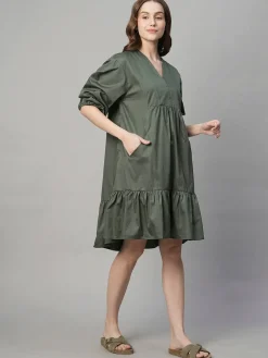 Women Cottonworld Dresses^Women's Cotton Elastane Boxy Fit Dress