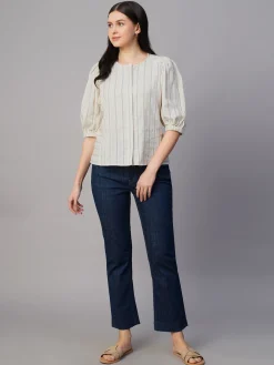 Women Cottonworld Tops & Shirts | Tops & Shirts^Women's Cotton Linen Regular Fit Blouse