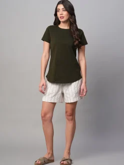 Women Cottonworld Shorts | Shorts^Women's Cotton Linen Regular Fit Shorts