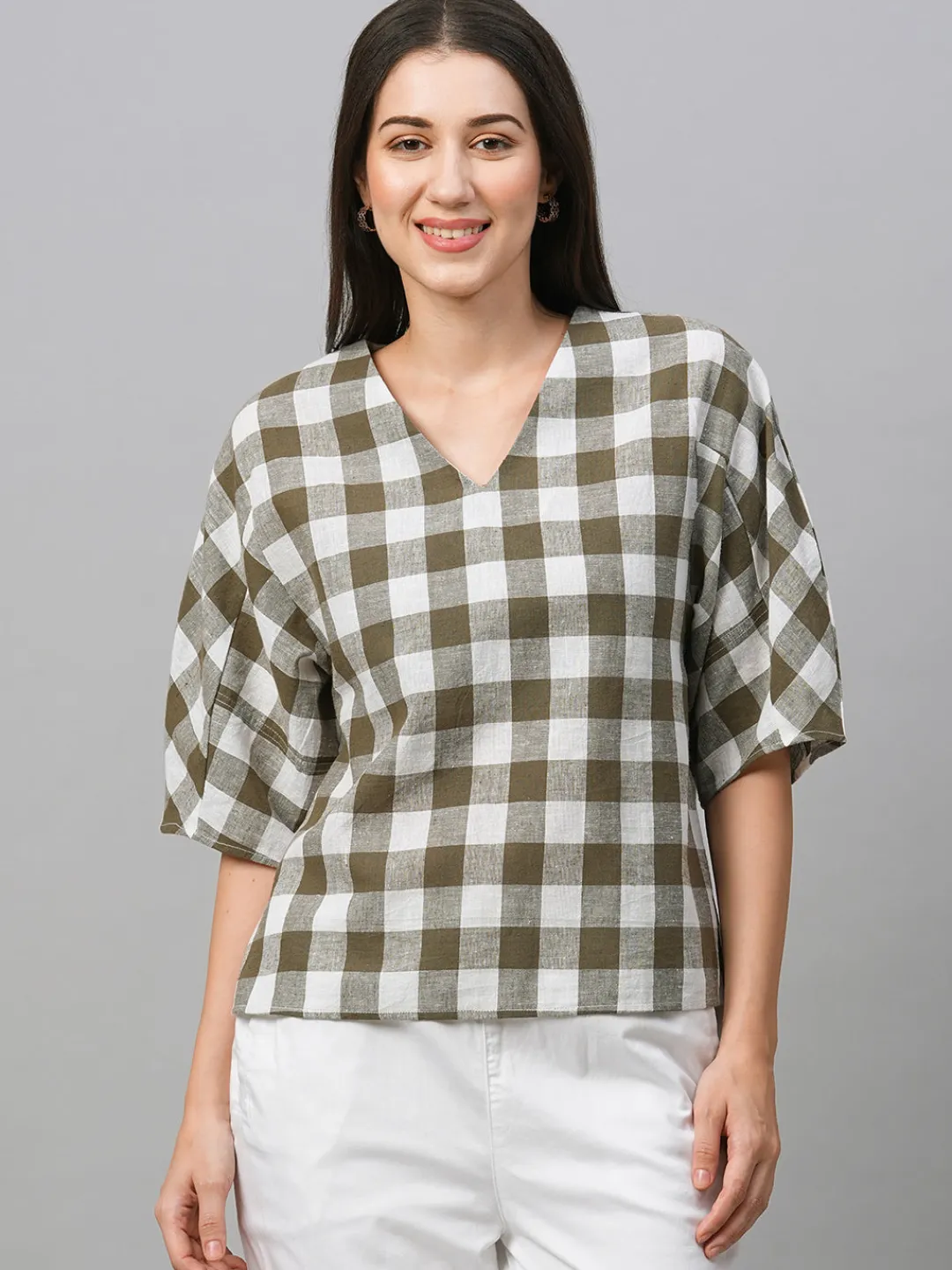 Women Cottonworld Tops & Shirts | Tops & Shirts^Women's Cotton Linen Regular Fit Blouse