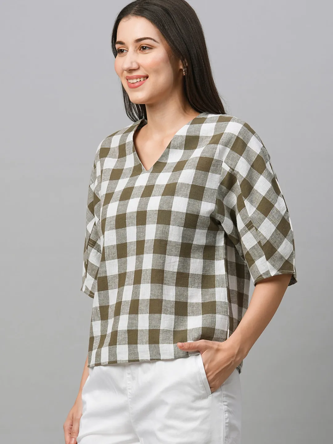 Women Cottonworld Tops & Shirts | Tops & Shirts^Women's Cotton Linen Regular Fit Blouse