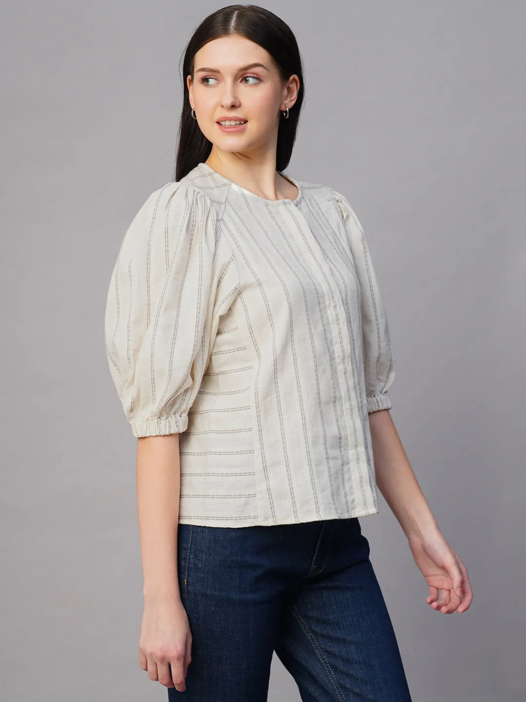 Women Cottonworld Tops & Shirts | Tops & Shirts^Women's Cotton Linen Regular Fit Blouse