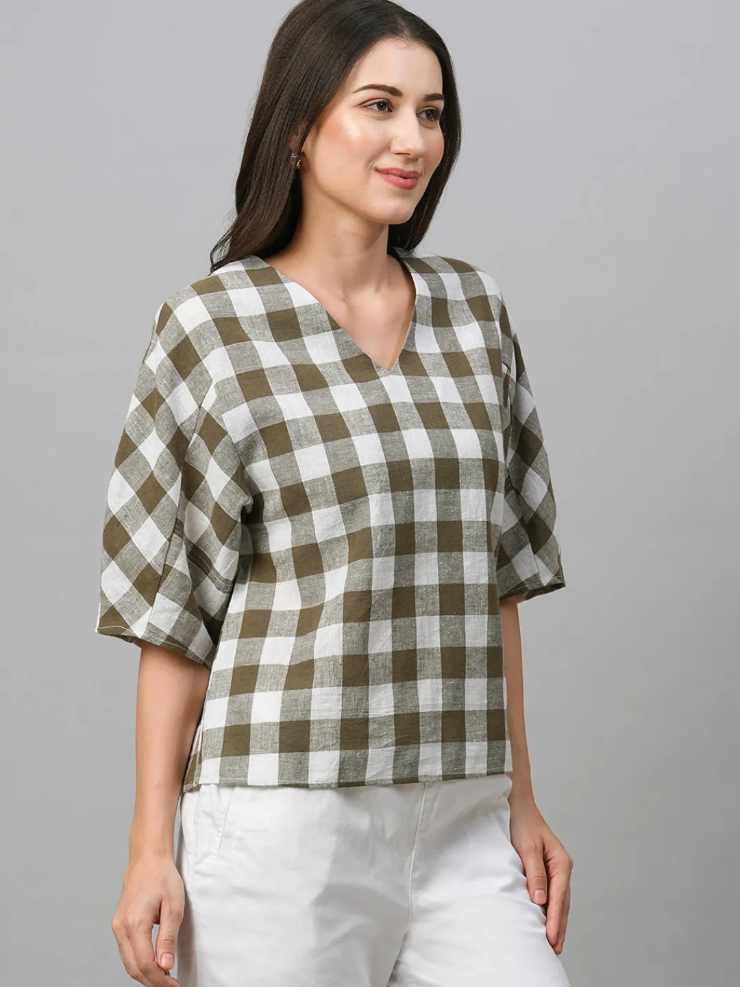 Women Cottonworld Tops & Shirts | Tops & Shirts^Women's Cotton Linen Regular Fit Blouse
