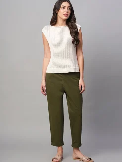 Women Cottonworld Trousers^Women's Cotton Lycra Regular Fit Pant