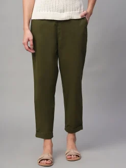 Women Cottonworld Trousers^Women's Cotton Lycra Regular Fit Pant