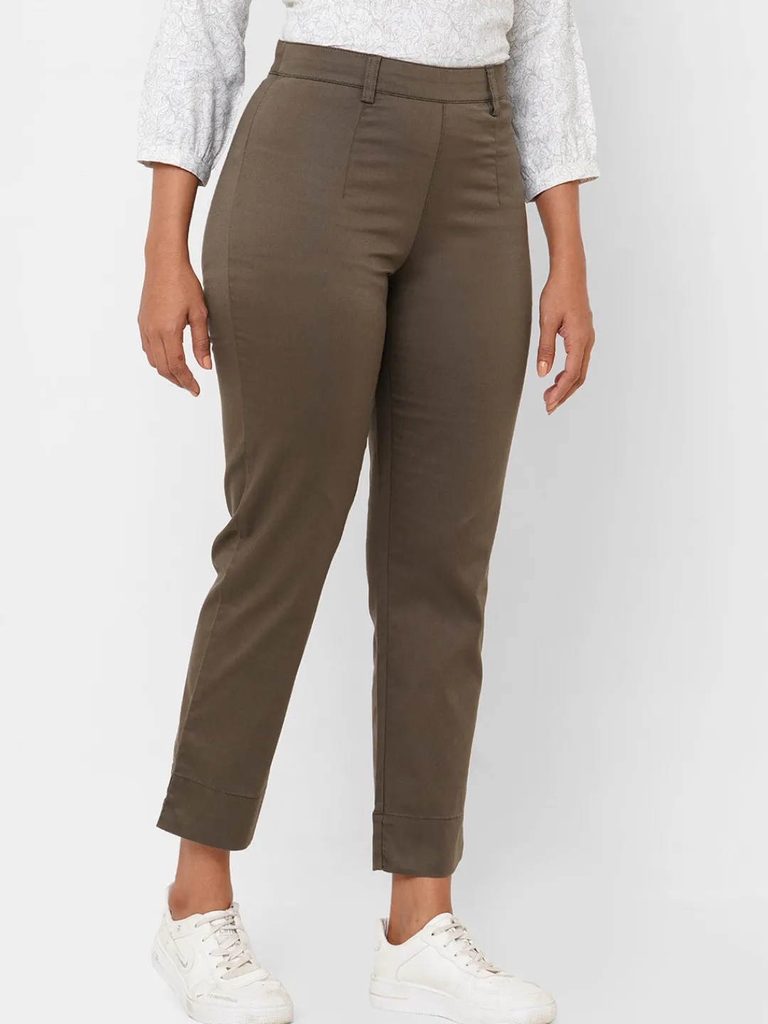 Women Cottonworld Trousers^Women's Cotton Lycra Regular Fit Pant