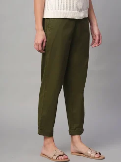 Women Cottonworld Trousers^Women's Cotton Lycra Regular Fit Pant