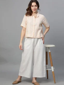 Women Cottonworld Tops & Shirts | Tops & Shirts^Women's Linen Regular Fit Blouse