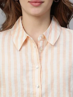 Women Cottonworld Tops & Shirts | Tops & Shirts^Women's Linen Regular Fit Blouse