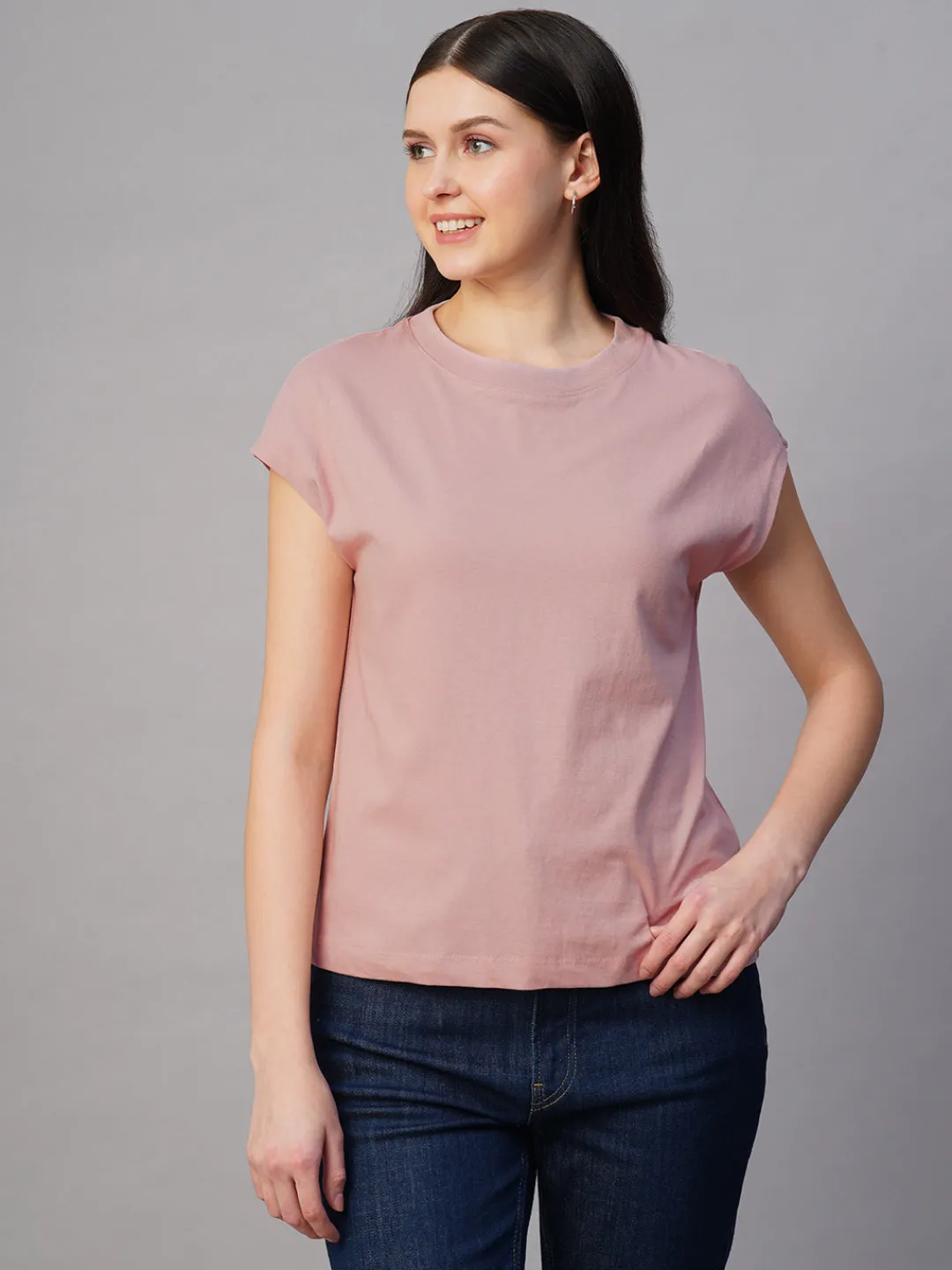 Women Cottonworld Round Neck | Regular Fit^Women's 100% Cotton Regular Fit Tshirt