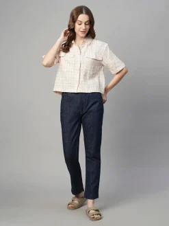 Women Cottonworld Tops & Shirts | Tops & Shirts^Women's Cotton Linen Regular Fit Blouse