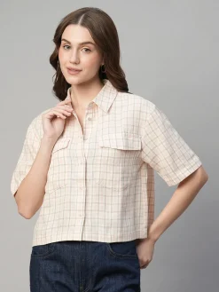 Women Cottonworld Tops & Shirts | Tops & Shirts^Women's Cotton Linen Regular Fit Blouse