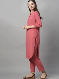Women Cottonworld Womens Co-Ord Sets^Women's Cotton Regular Fit Kurta