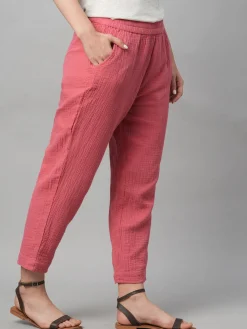 Women Cottonworld Trousers | Womens Co-Ord Sets^Women's Cotton Regular Fit Pant