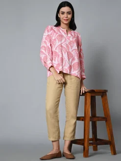Women Cottonworld Tops & Shirts | Tops & Shirts^Women's Lyocell Linen Boxy Fit Blouse
