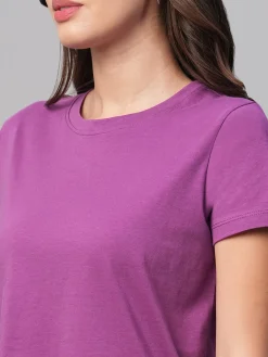 Women Cottonworld Round Neck | Regular Fit^Women's 100% Cotton Regular Fit Tshirt