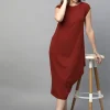 Women Cottonworld Dresses^Women's Cotton Bamboo Elastane Regular Fit Kdress