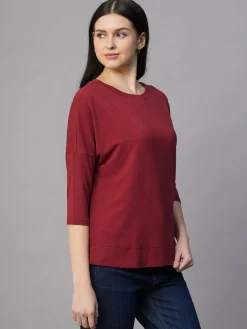 Women Cottonworld Women | Round Neck^Women's Cotton Bamboo Regular Fit Tshirt