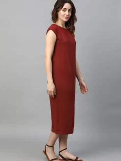 Women Cottonworld Dresses^Women's Cotton Bamboo Elastane Regular Fit Kdress