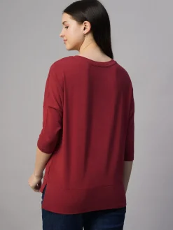 Women Cottonworld Women | Round Neck^Women's Cotton Bamboo Regular Fit Tshirt