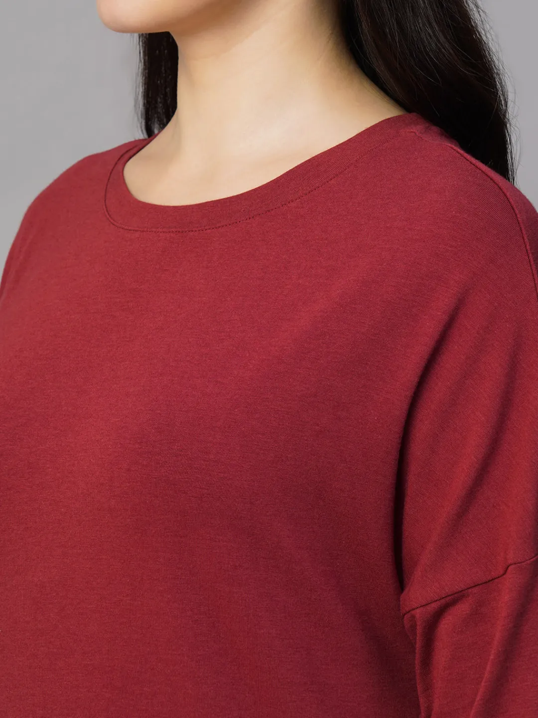 Women Cottonworld Women | Round Neck^Women's Cotton Bamboo Regular Fit Tshirt