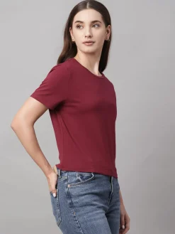 Women Cottonworld Round Neck | Regular Fit^Women's Cotton Elastane Regular Fit Tshirt