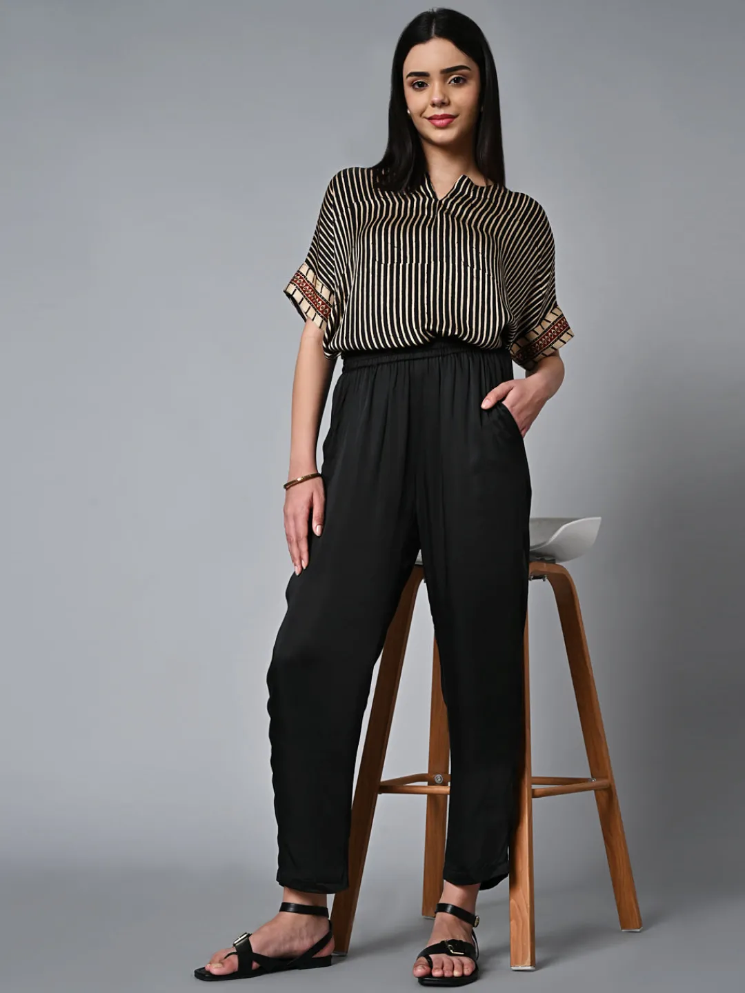 Women Cottonworld Trousers^Women's Regular Fit Modal Pant