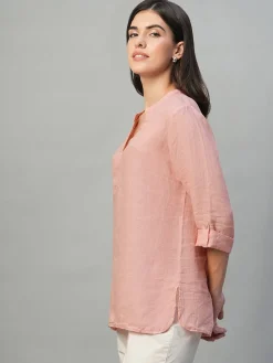 Women Cottonworld Tops & Shirts | Tops & Shirts^Women's 100% Linen Regular Fit Blouse
