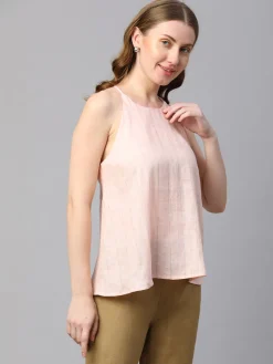 Women Cottonworld Tops & Shirts | Tops & Shirts^Women's 100% Linen Regular Fit Blouse