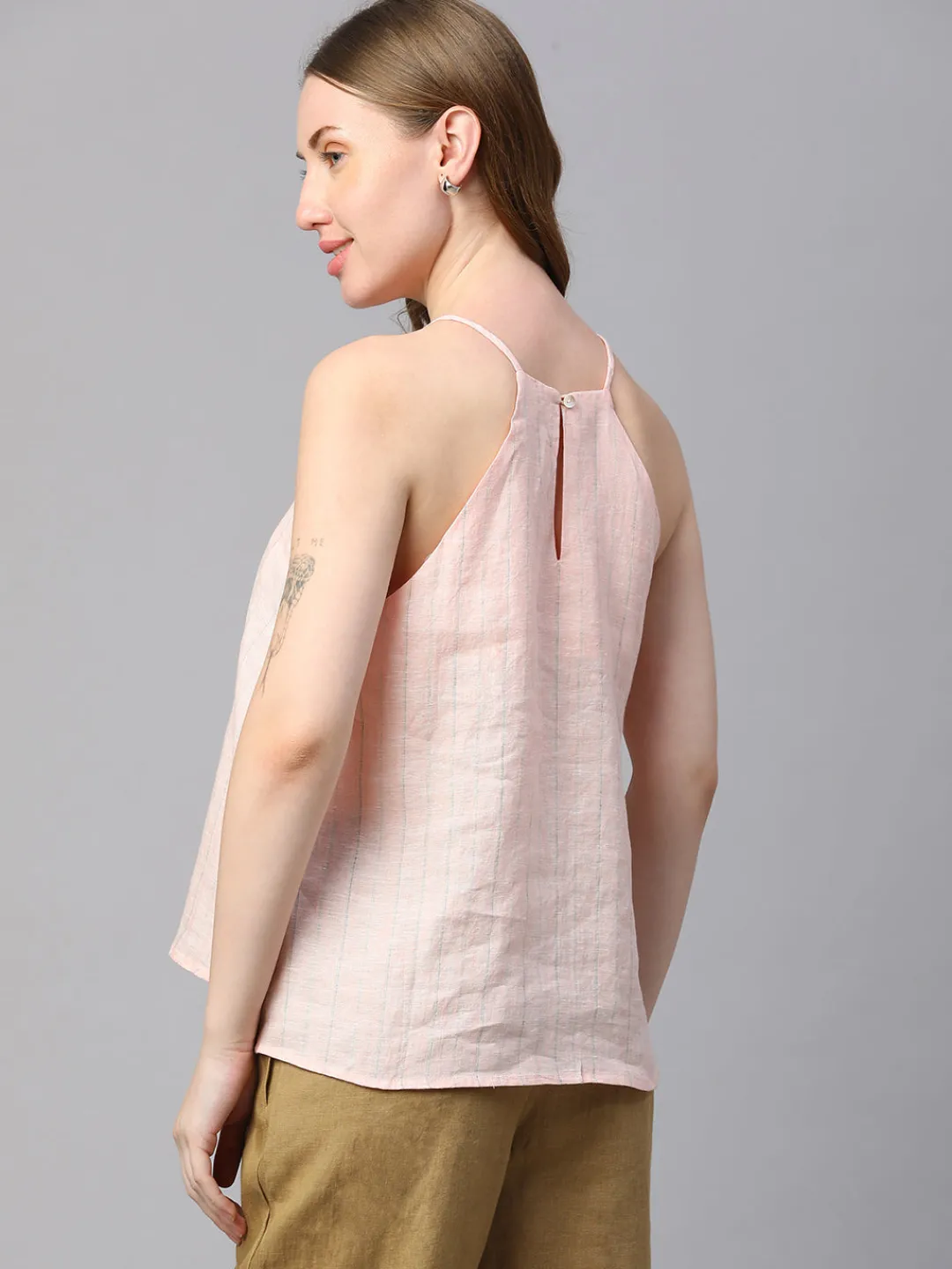 Women Cottonworld Tops & Shirts | Tops & Shirts^Women's 100% Linen Regular Fit Blouse