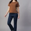 Women Cottonworld Round Neck | Regular Fit^Women's 100% Cotton Regular Fit Tshirt