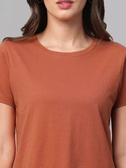 Women Cottonworld Round Neck | Regular Fit^Women's 100% Cotton Regular Fit Tshirt