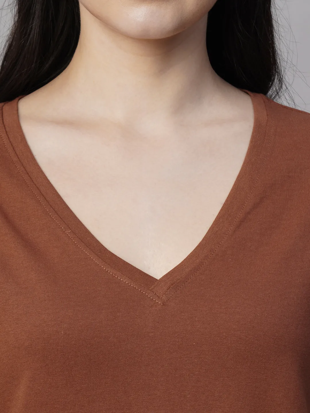 Women Cottonworld V-Neck | Regular Fit^Women's 100% Cotton Regular Fit Tshirt